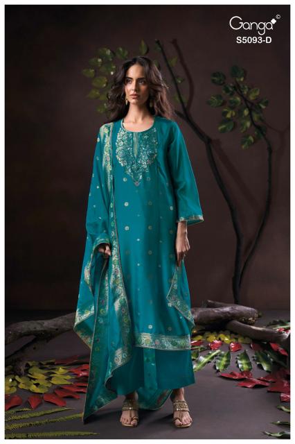 Ganga veya 5093 kantha work dress material wholesale